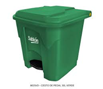 CESTO DE BASURA CON TAPA Y PEDAL 30L